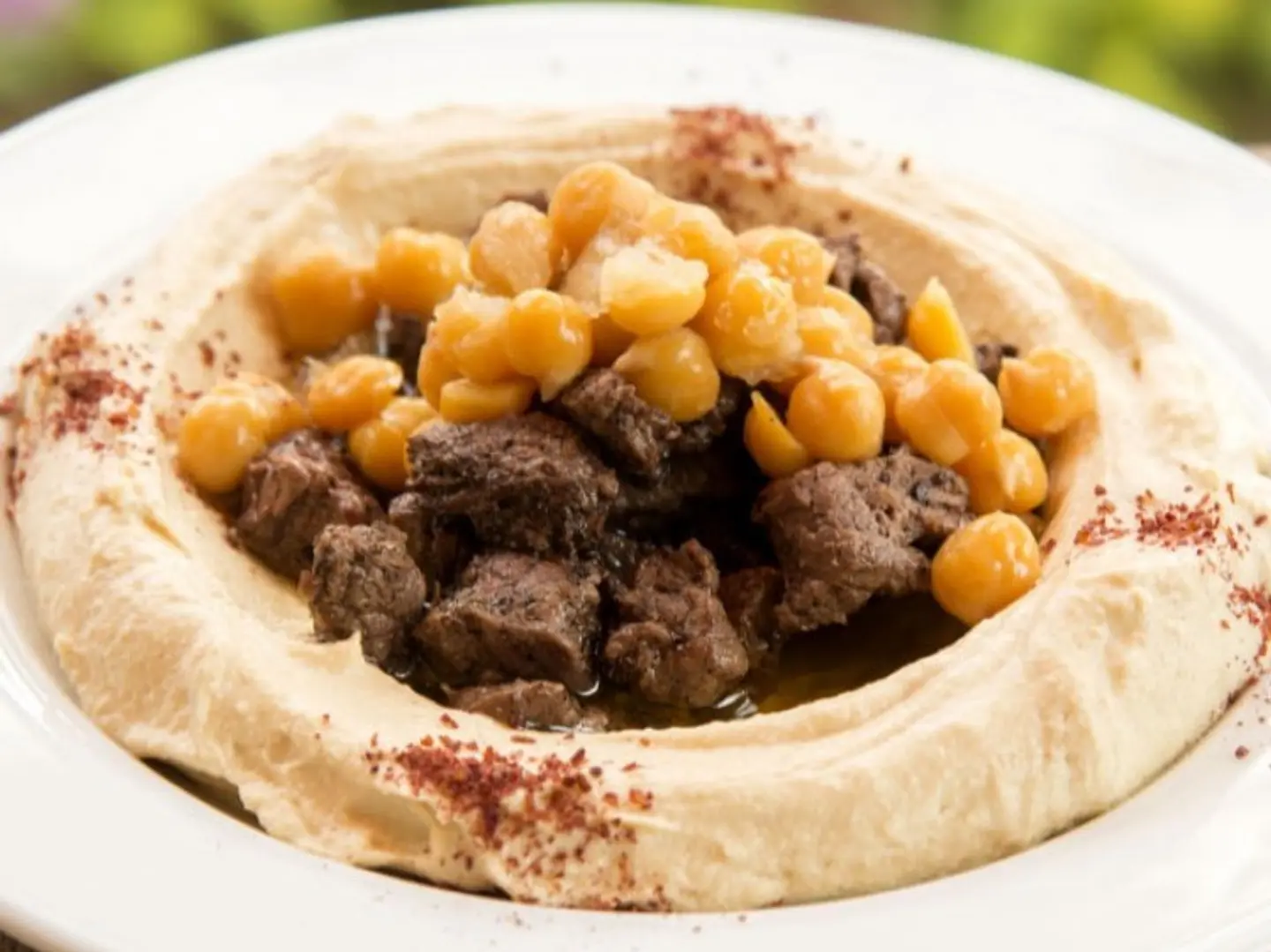 صحن لحم مع حمص (كبير)