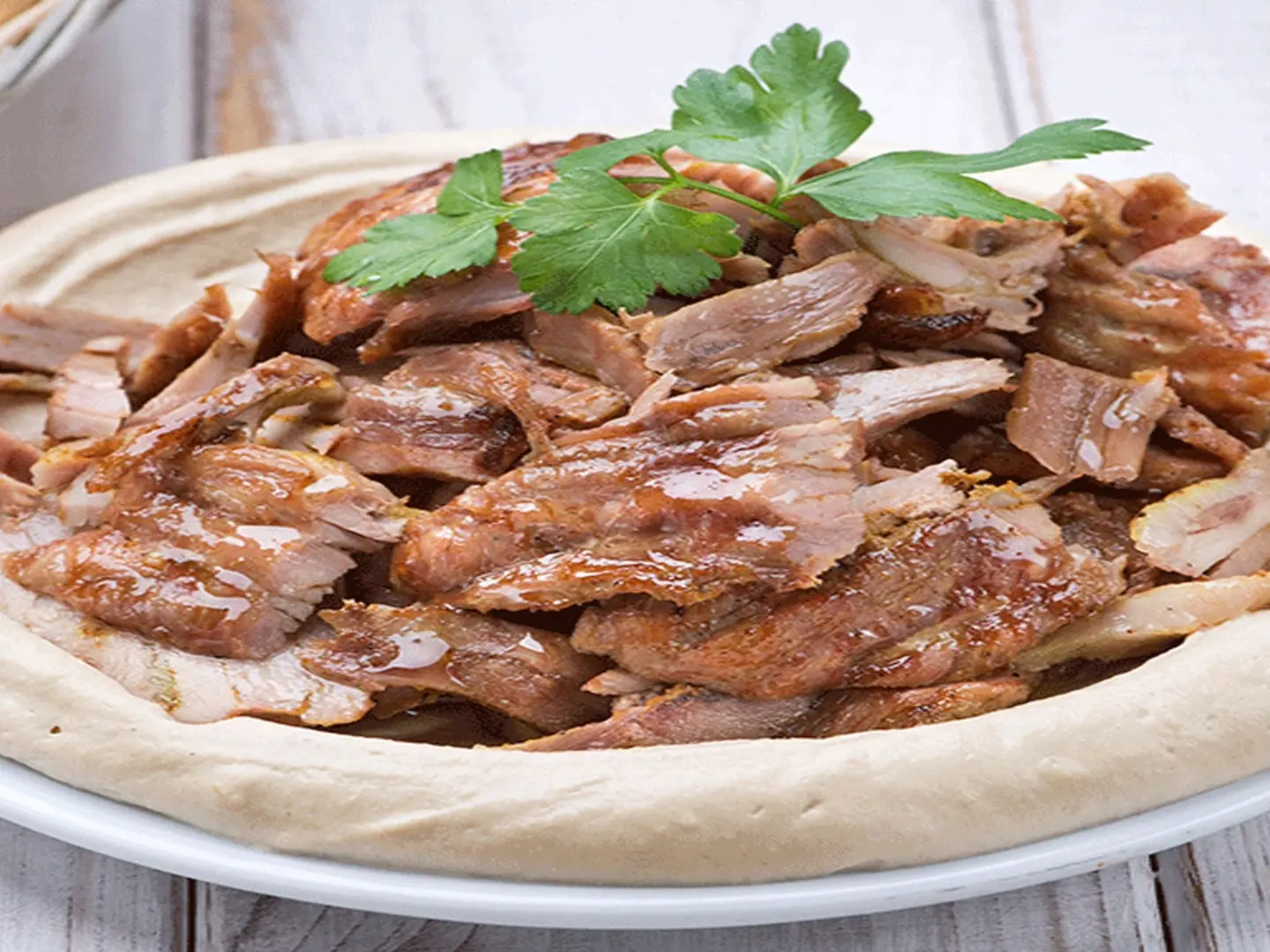 صحن شاورما لحم حمص