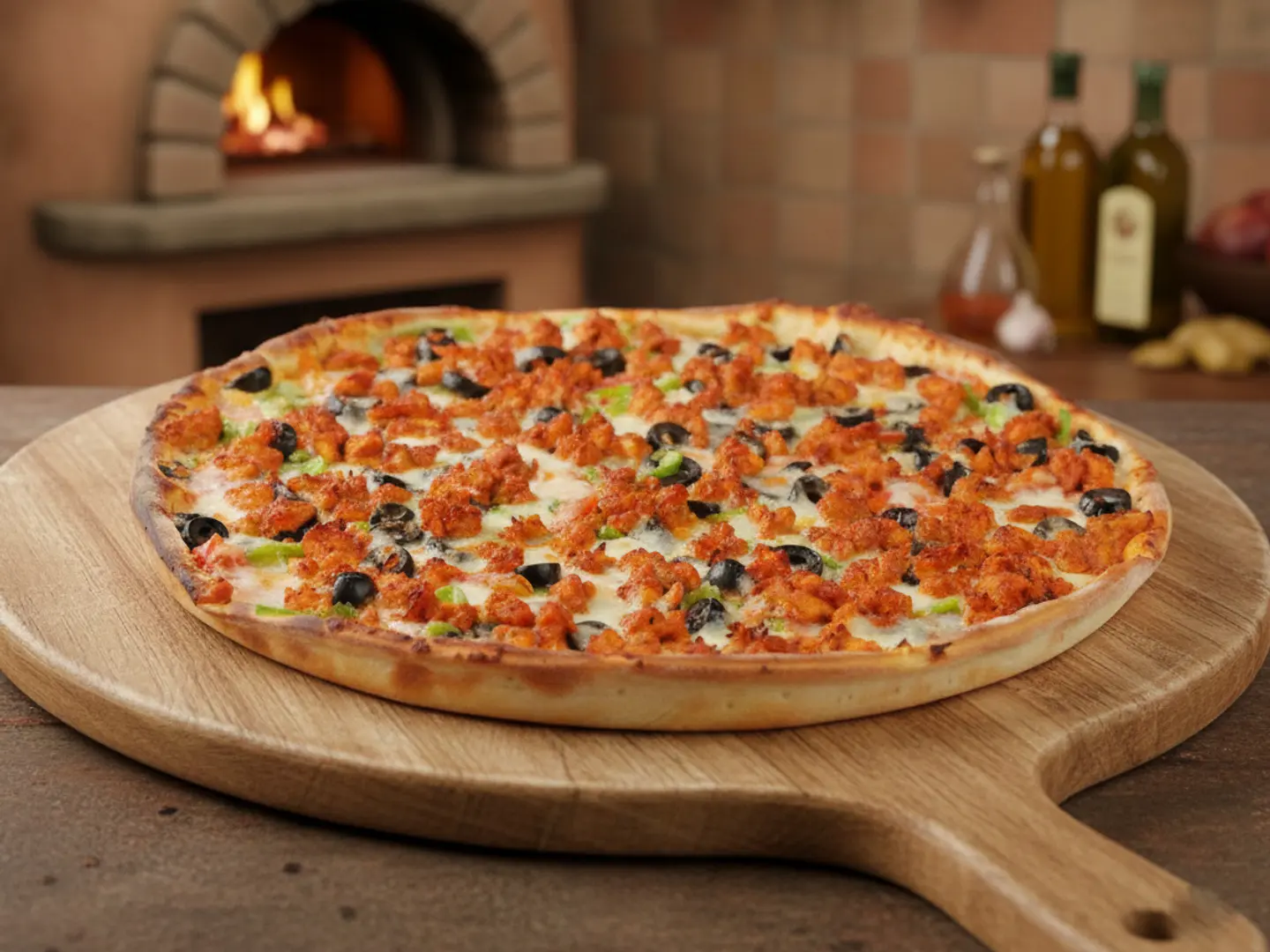 بيتزا دجاج مع الخضار (صغير)