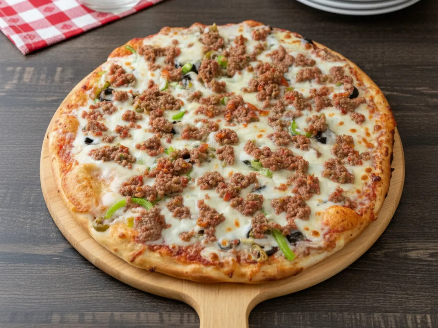 بيتزا لحم مع الخضار (كبير)