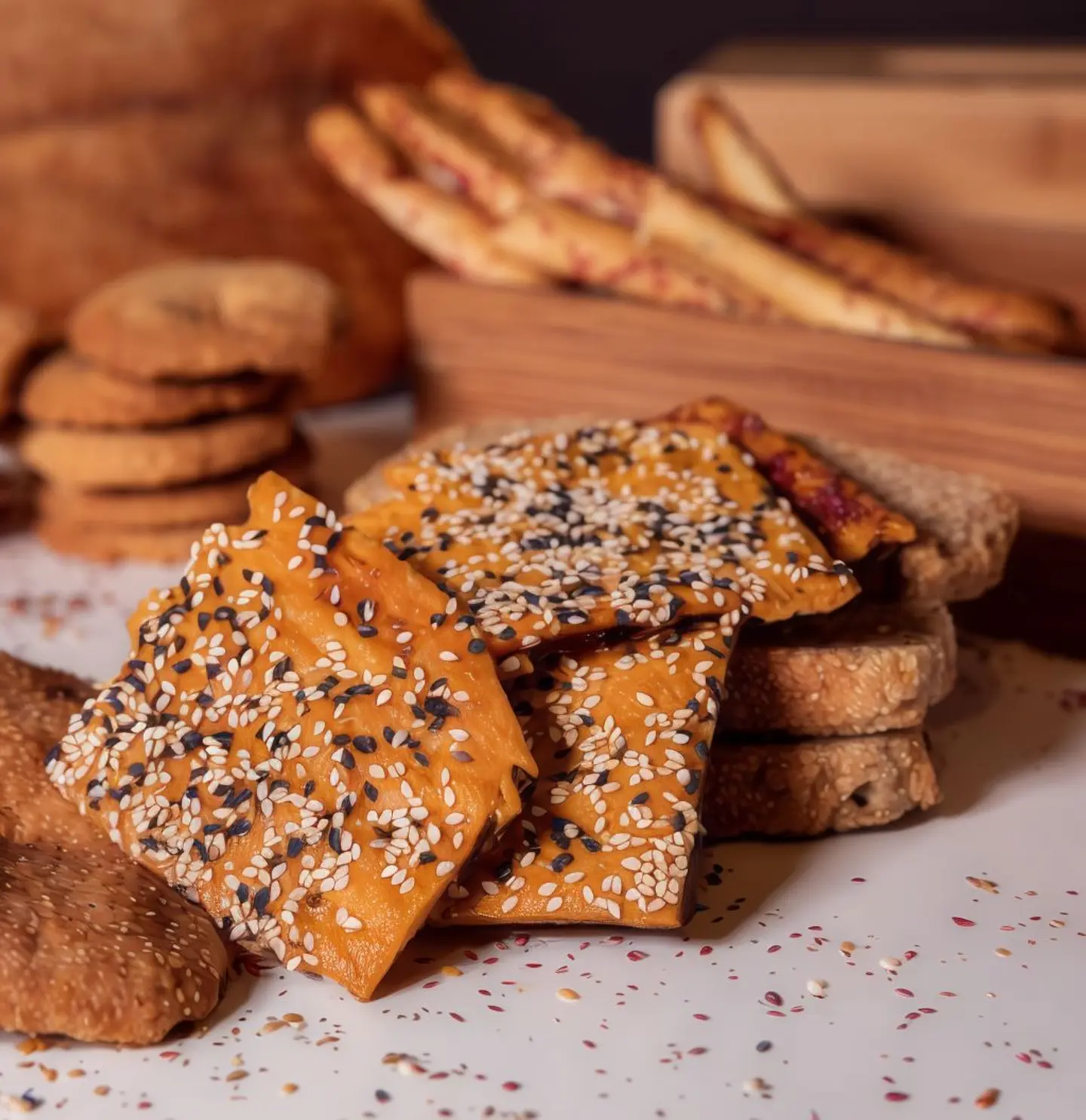 شابورة شرائح بالسمسم و حبة البركة