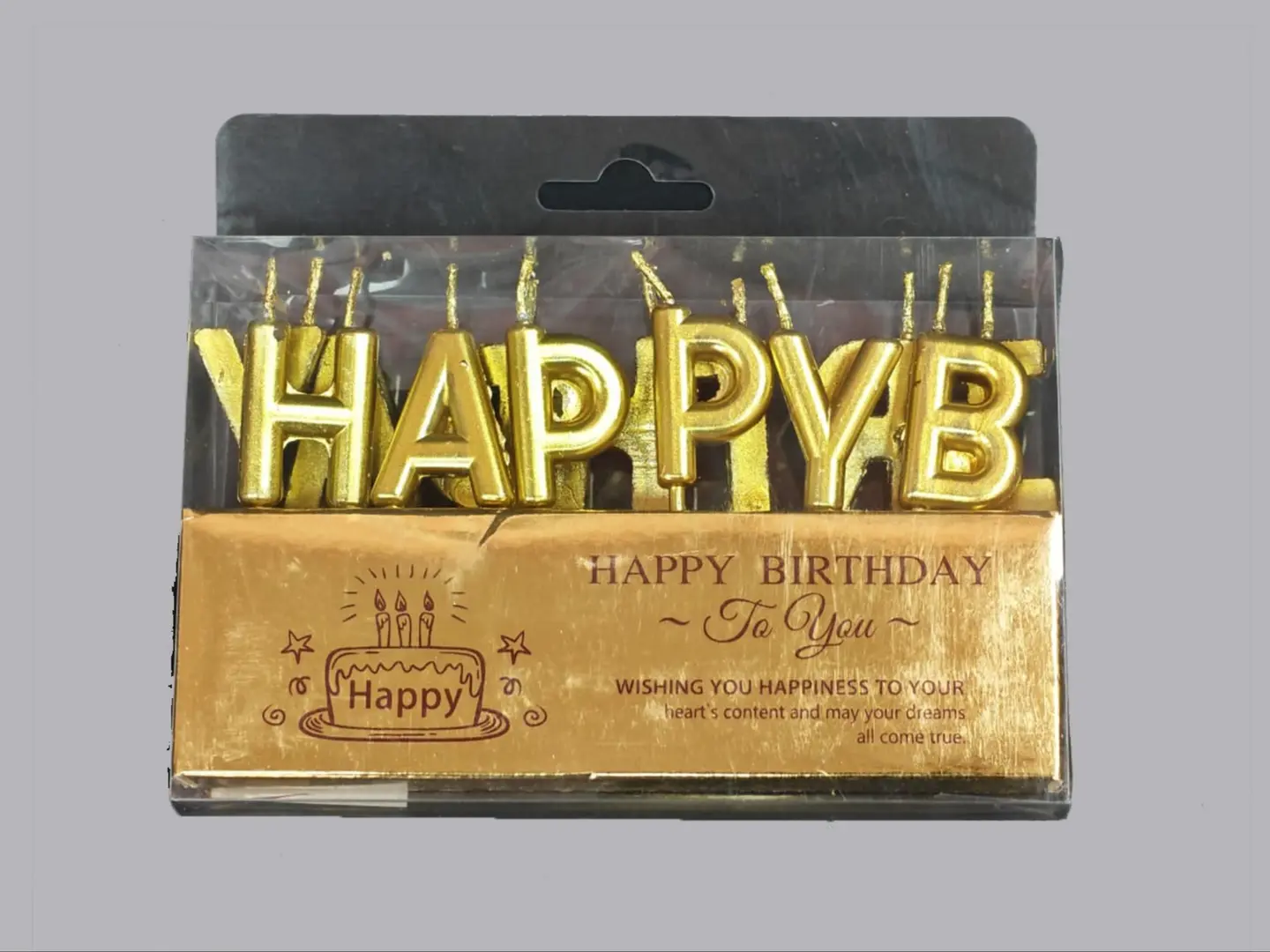 شموع عيد ميلاد سعيد ذهبية