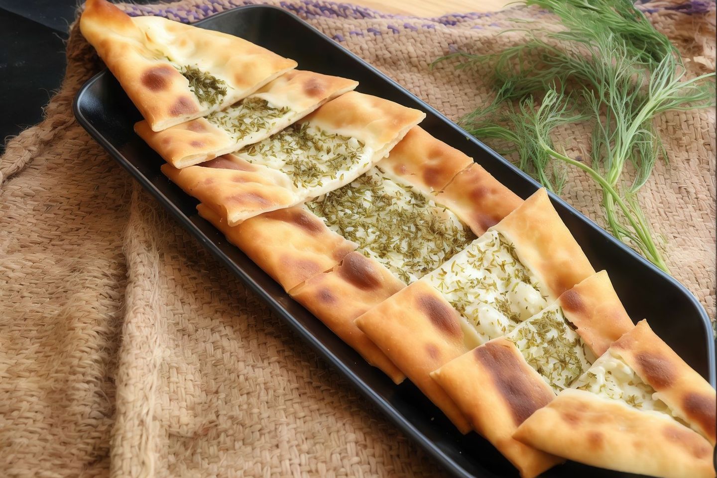 فطيرة لبنة بالزعتر