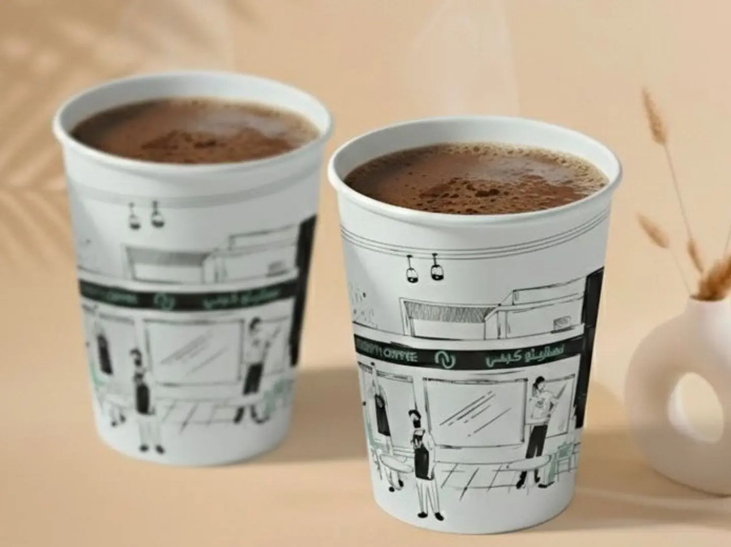 Two Large Cups Of Hot Chocolate