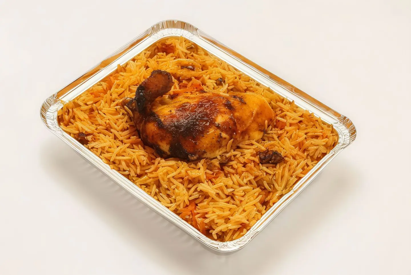 ربع دجاجة شواية مع ارز بخاري