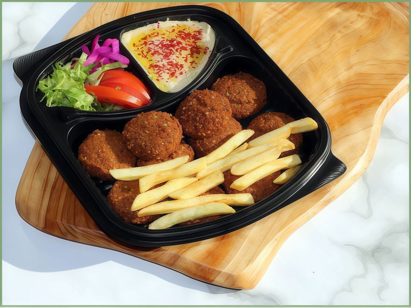 طبق فلافل وسط