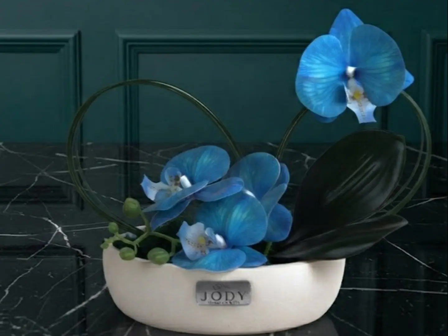Blue Orchid Charm