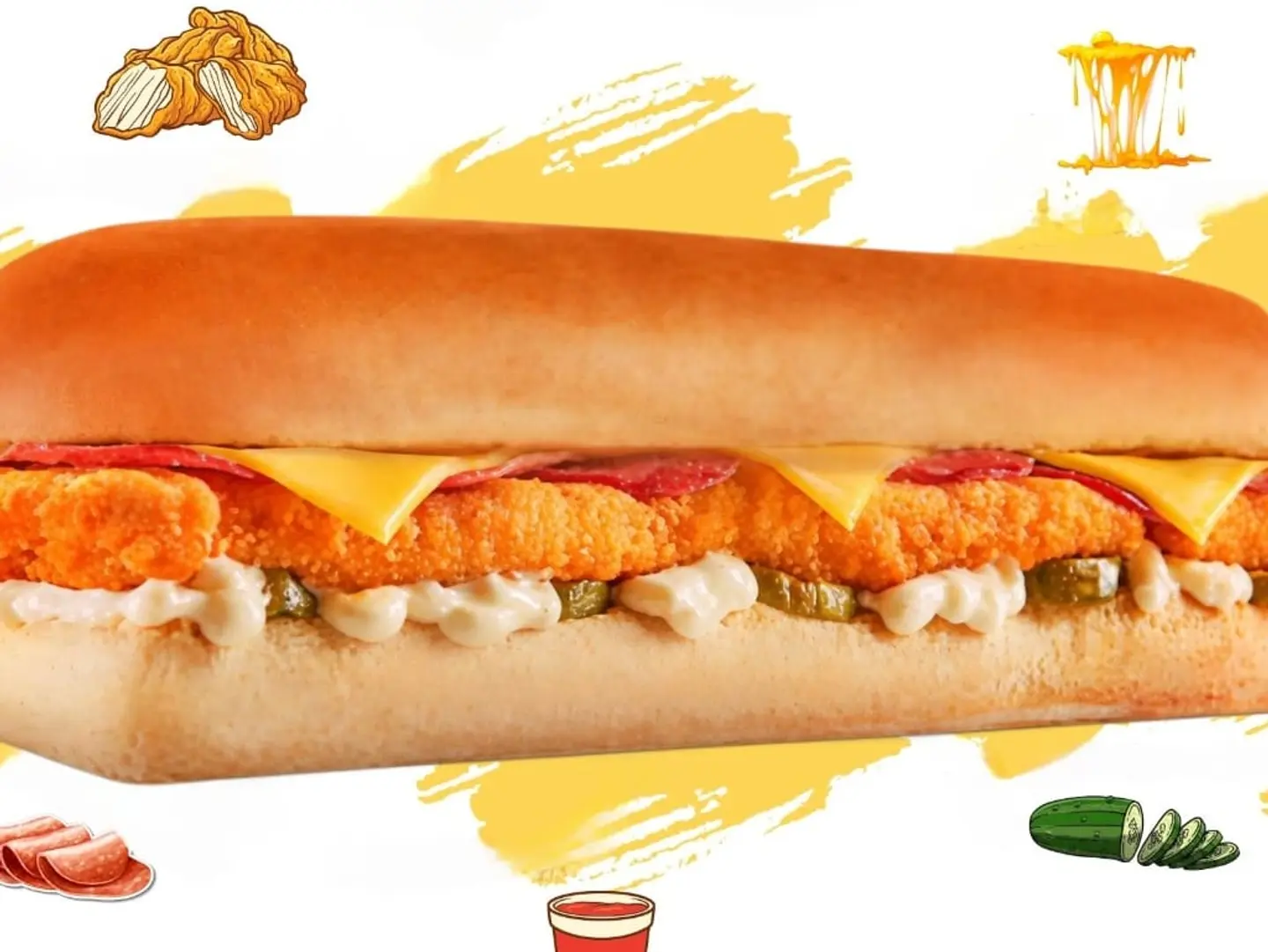 Large Cordon Bleu Sandwich + Small Crunchy Sandwich + Frescas Combo