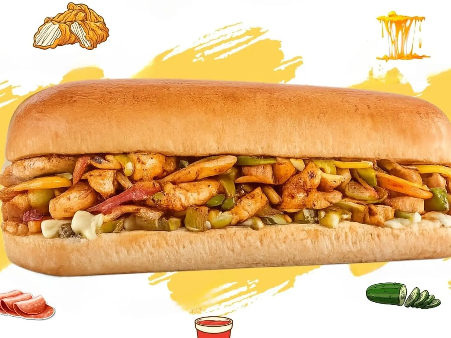 Large Chicken Fajita Sandwich With A Small Beef Fajita Sandwich And A Frescas Combo