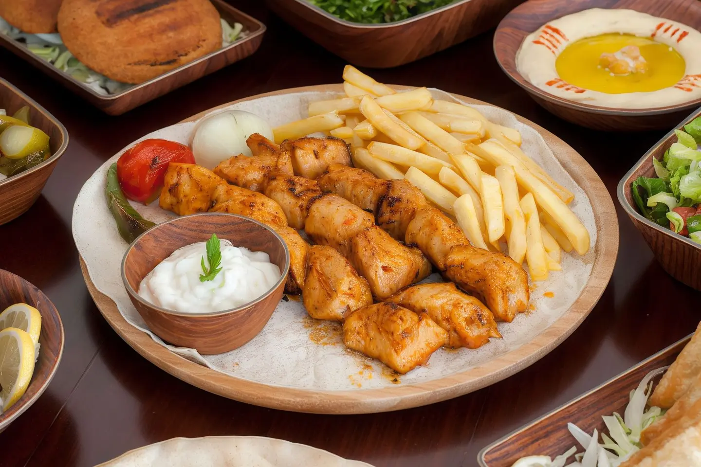 Grilled Shish Tawood On Coal