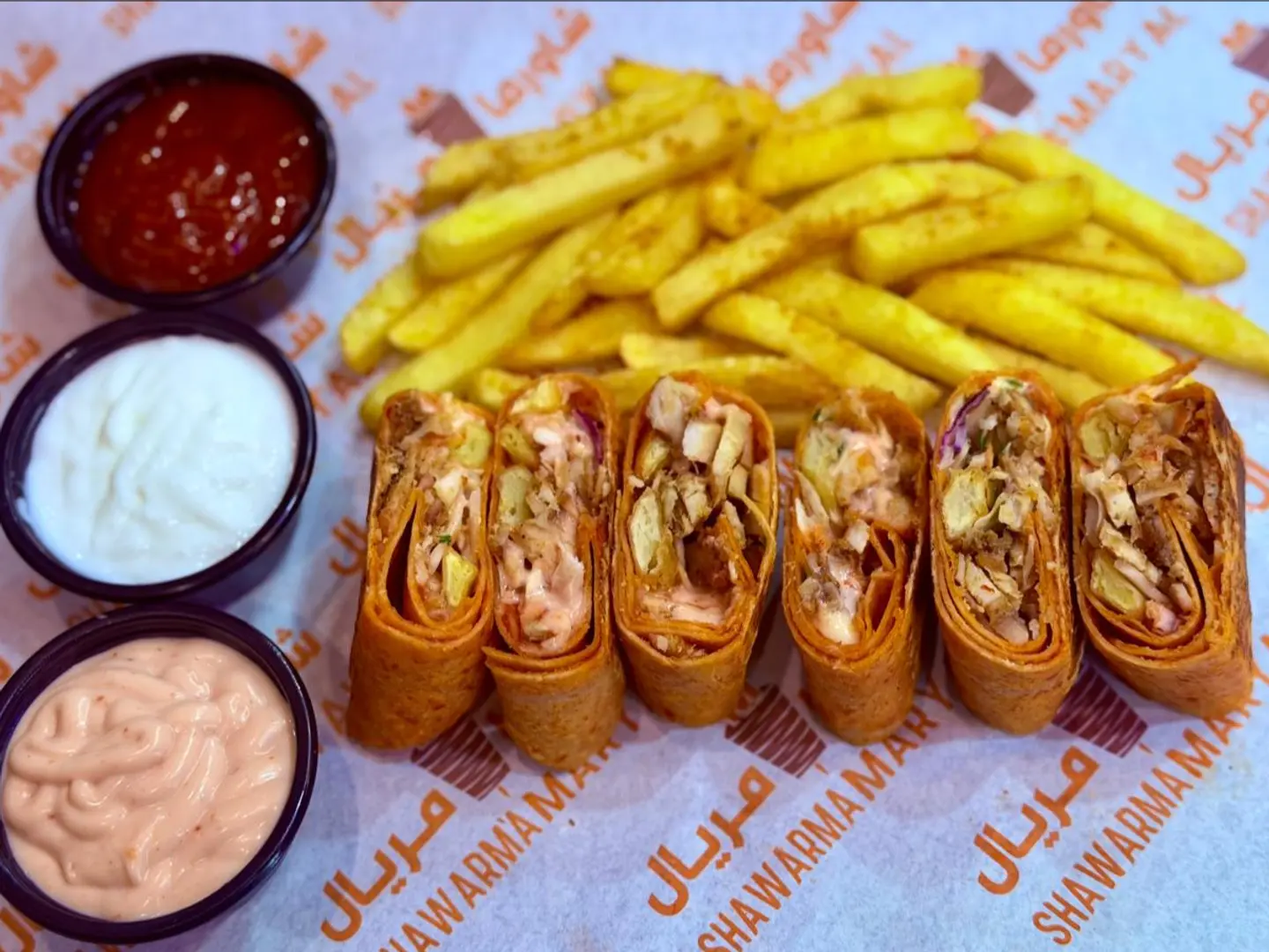 شاورما عربي دبل خبز تركي محمر مقمر 12