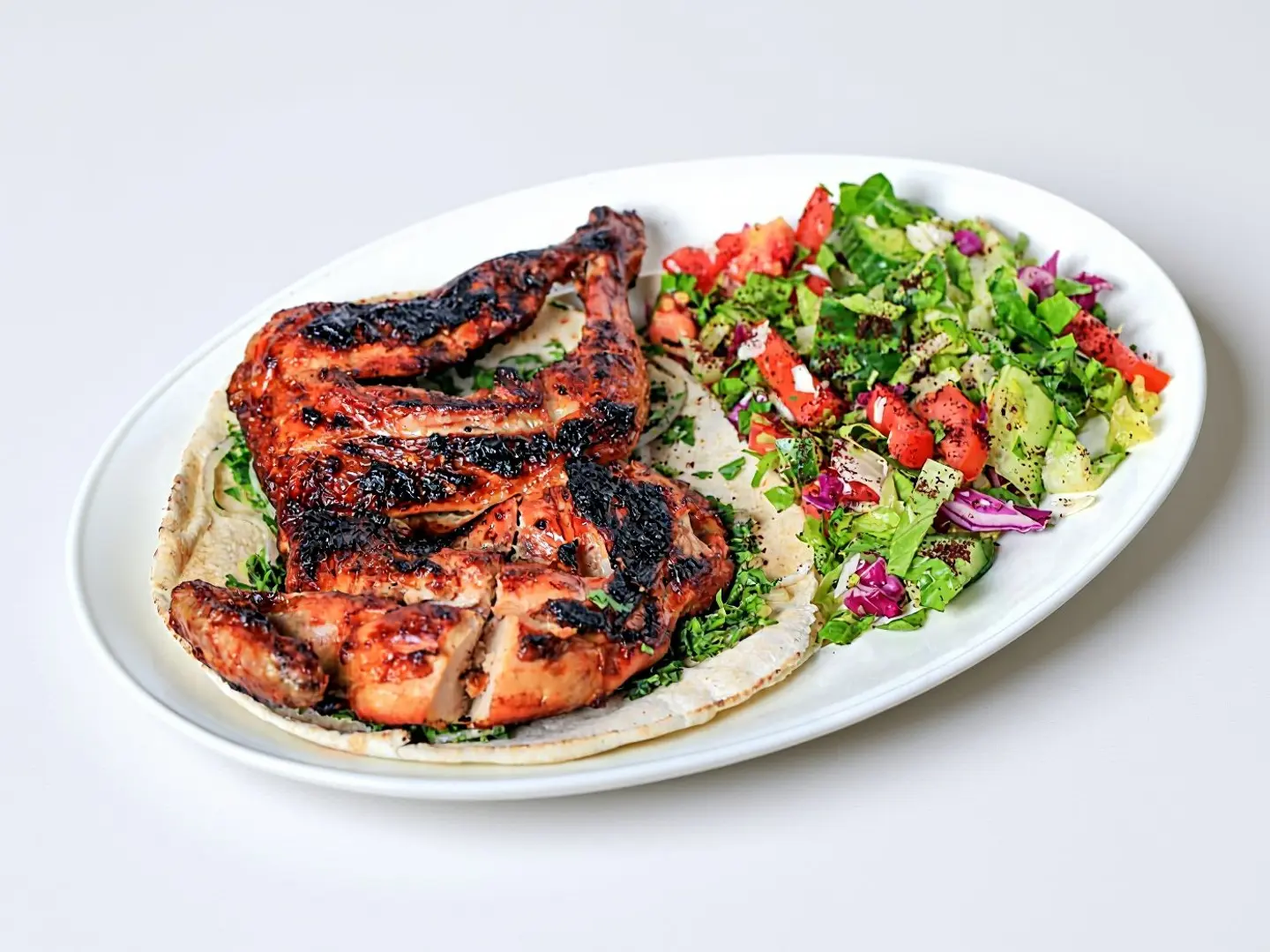 Half Charcoal Chicken With Rice