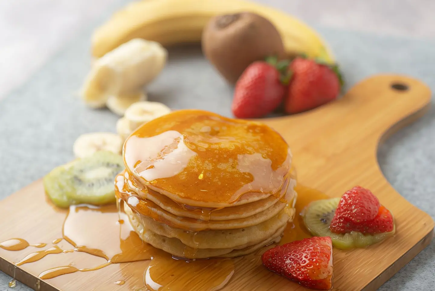 Pancake With Honey And Fruits