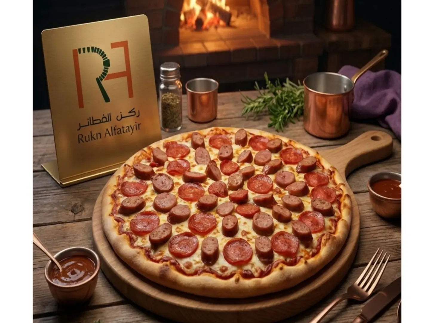 بيتزا النقانق  - وسط