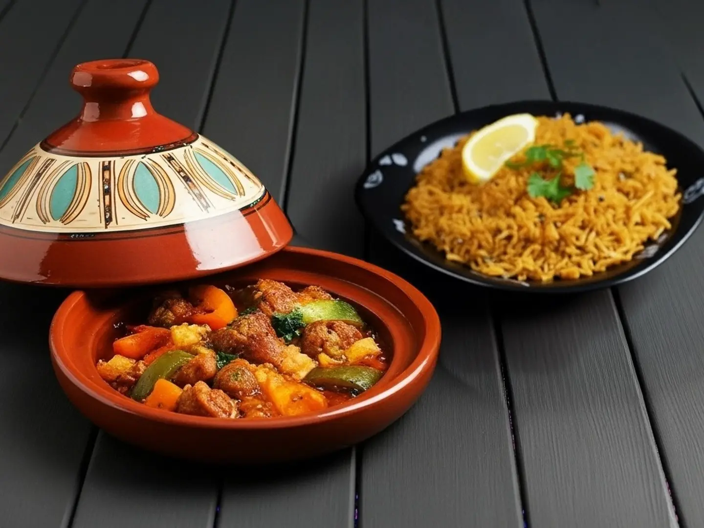 طاجن كفتة دجاج بالخضارمع الرز