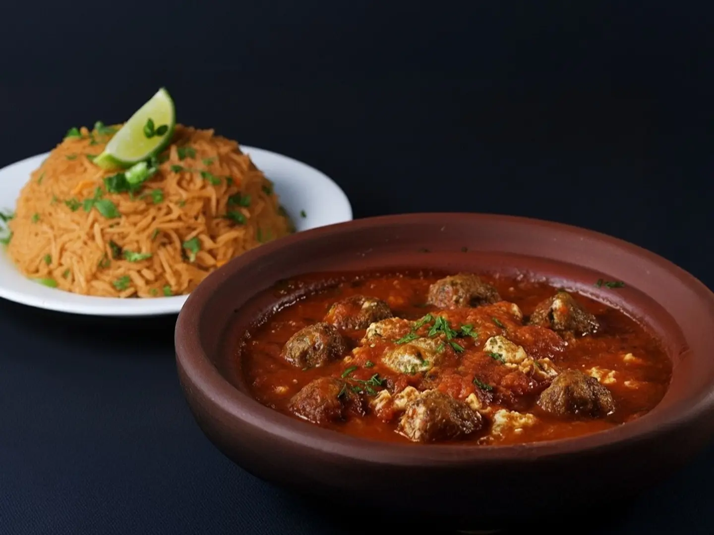 طاجن كفته مع الارز