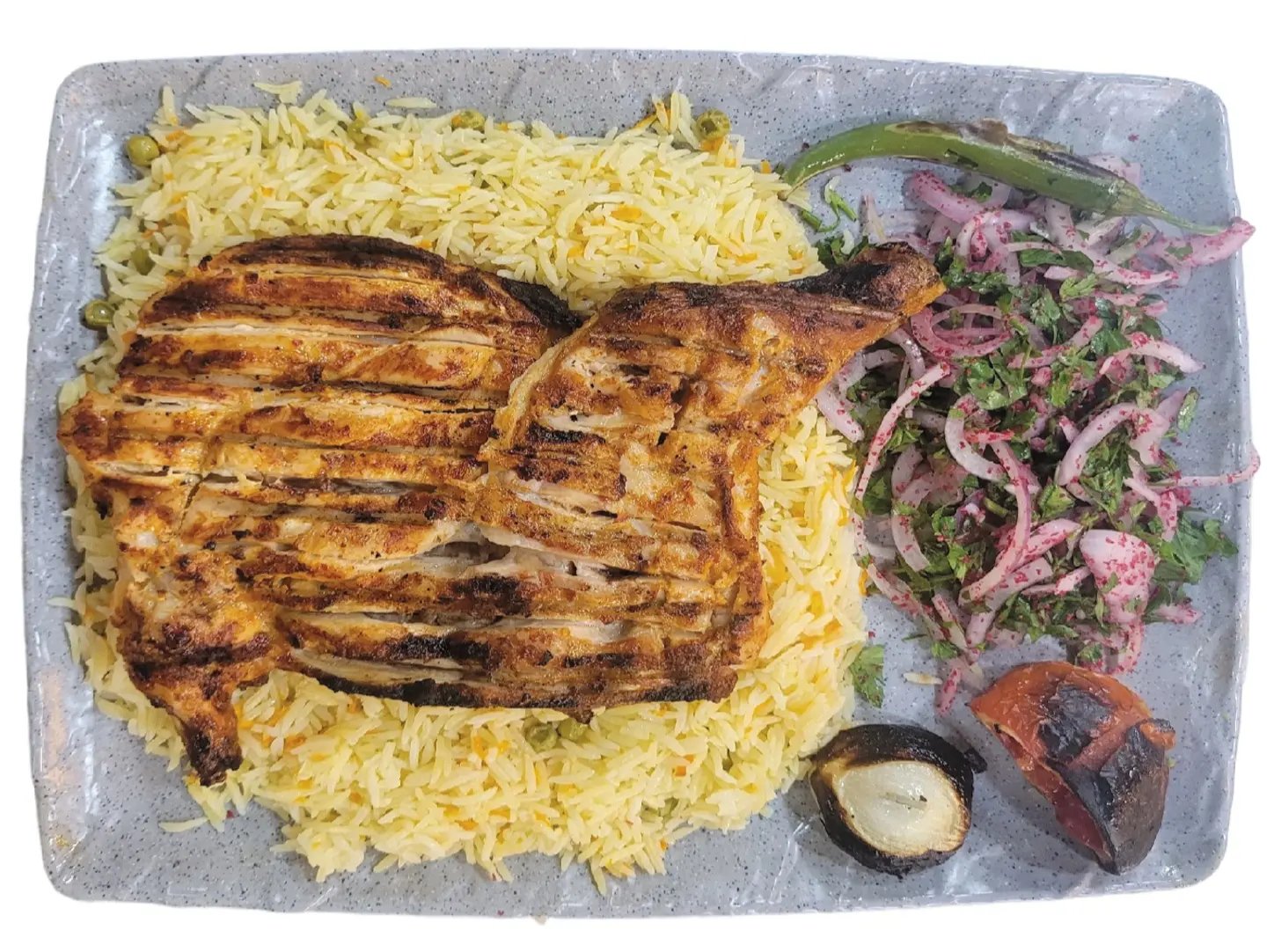 نص دجاج مع الأرز