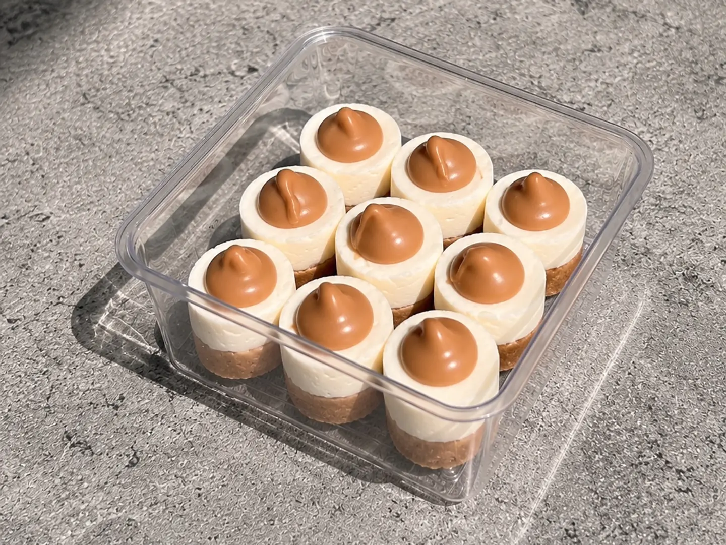 Tiny Lotus Cheesecake The Size Of The Piece Two Cm In Two Cm
