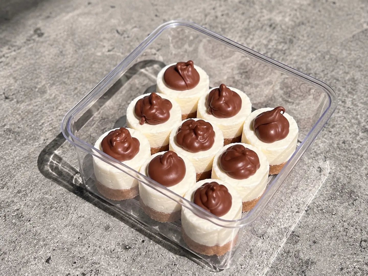 Tiny Chocolate Cheesecake The Size Of The Piece Two Cm To Two Cm