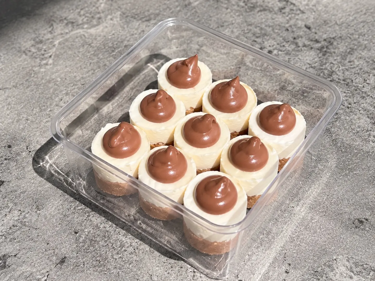 Tiny Kinder Cheesecake The Size Of The Piece Two Cm In Two Cm