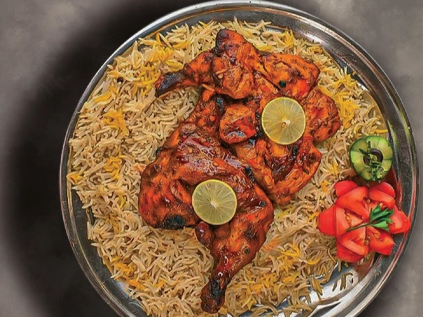 Half Charcoal Chicken With Rice - Bukhari Rice