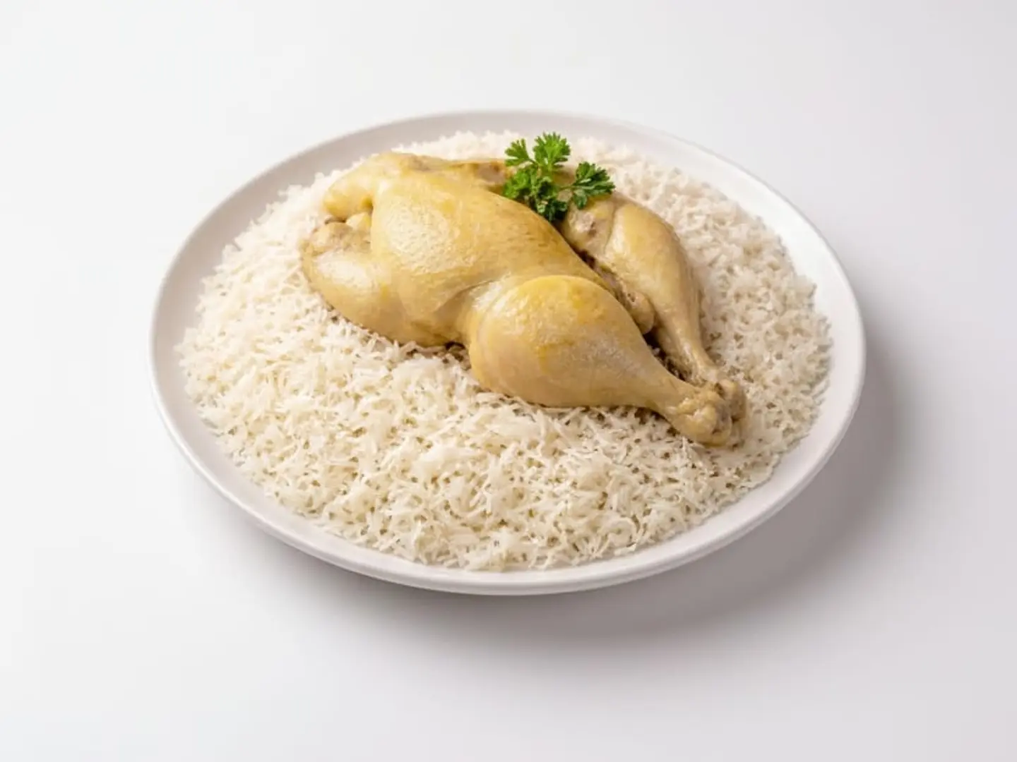 Whole Boiled Chicken With Rice