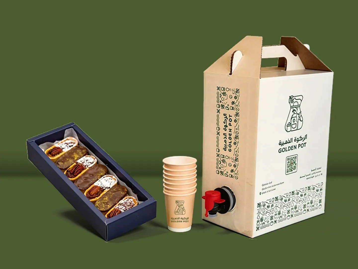 باقة القهوة (1 لتر) مع بوكس تارت منوع