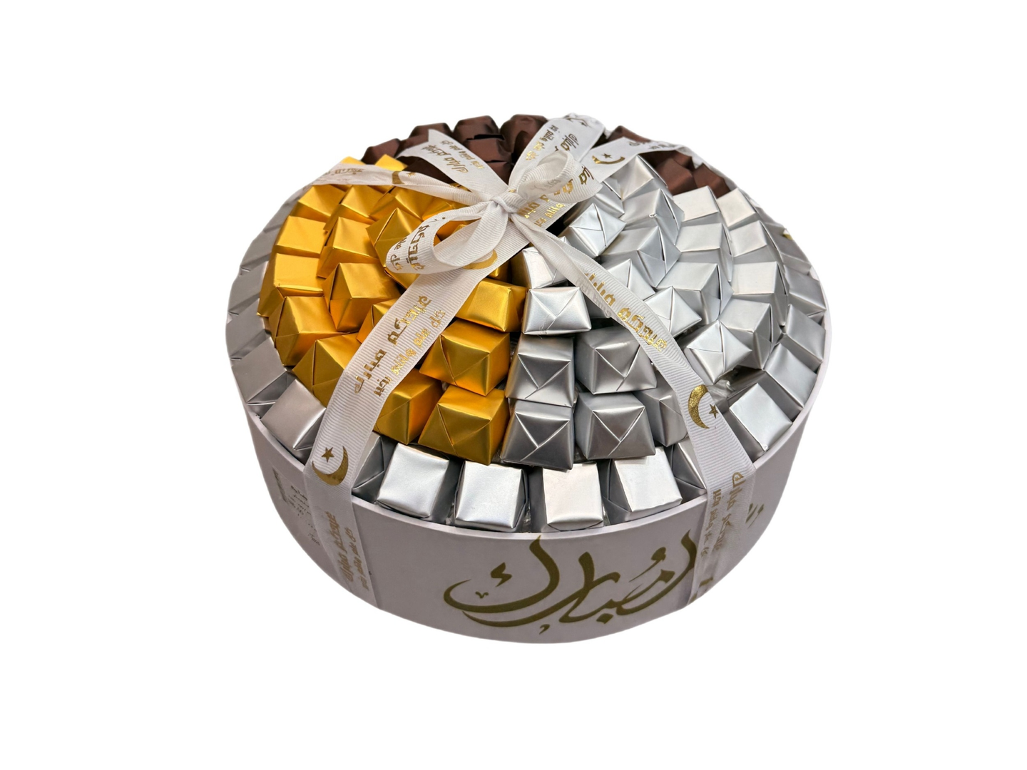 صينية شوكولاتة عيد بلجيكية فاخرة مع عبارة عيد مبارك رقم ١٨