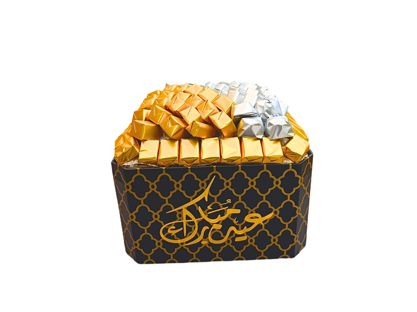 صينية شوكولاتة عيد بلجيكية فاخرة مع عبارة عيد مبارك رقم٢٢