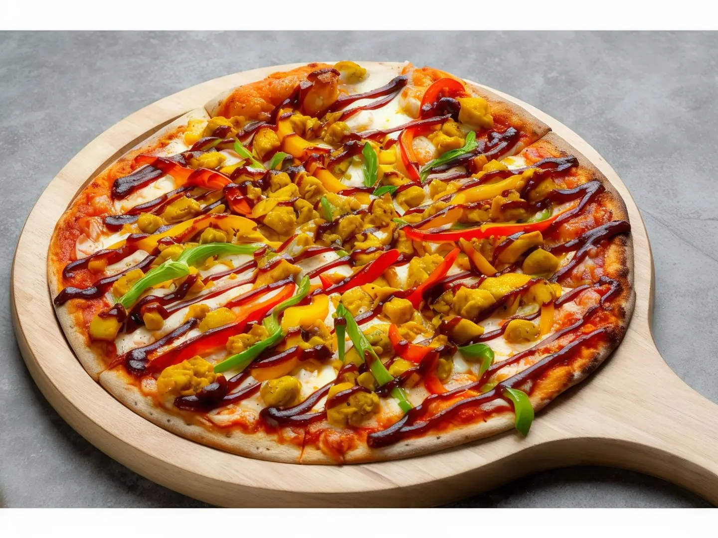 Bbq Chicken With Vegetables Pizza