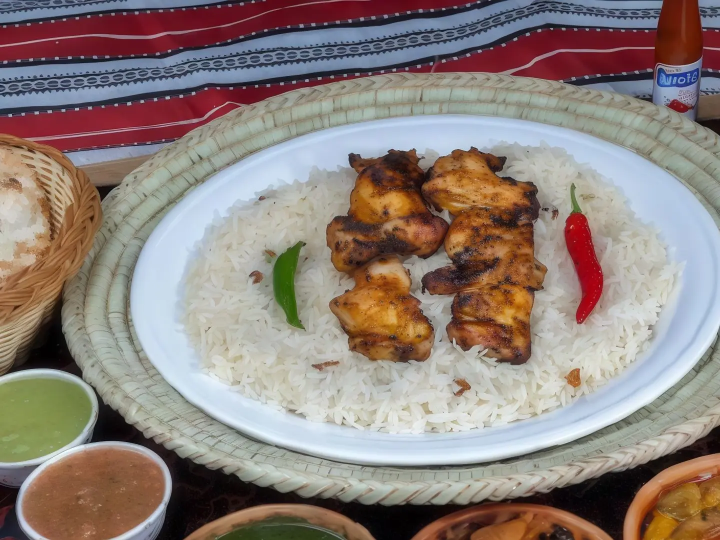 نصف حبة فحم طازج مع الارز