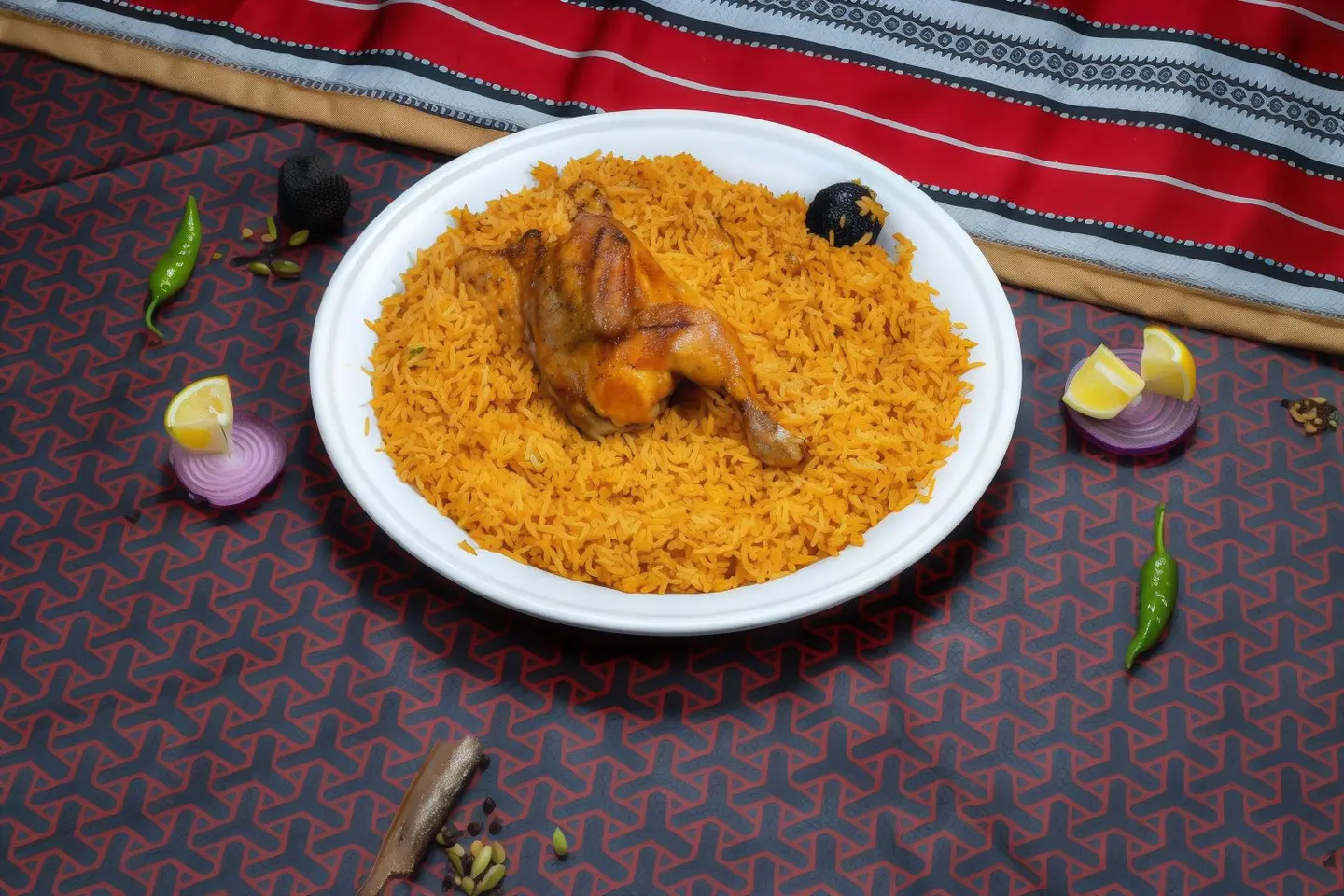 Half Grilled Chicken With Biryani Rice