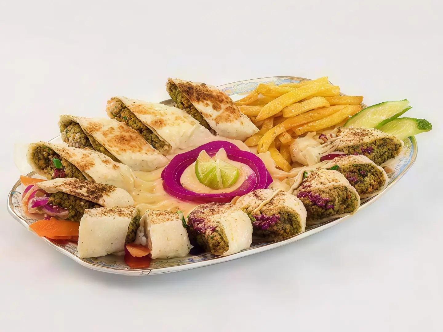 صحن فلافل عربي  - صحن فلافل عربي وسط