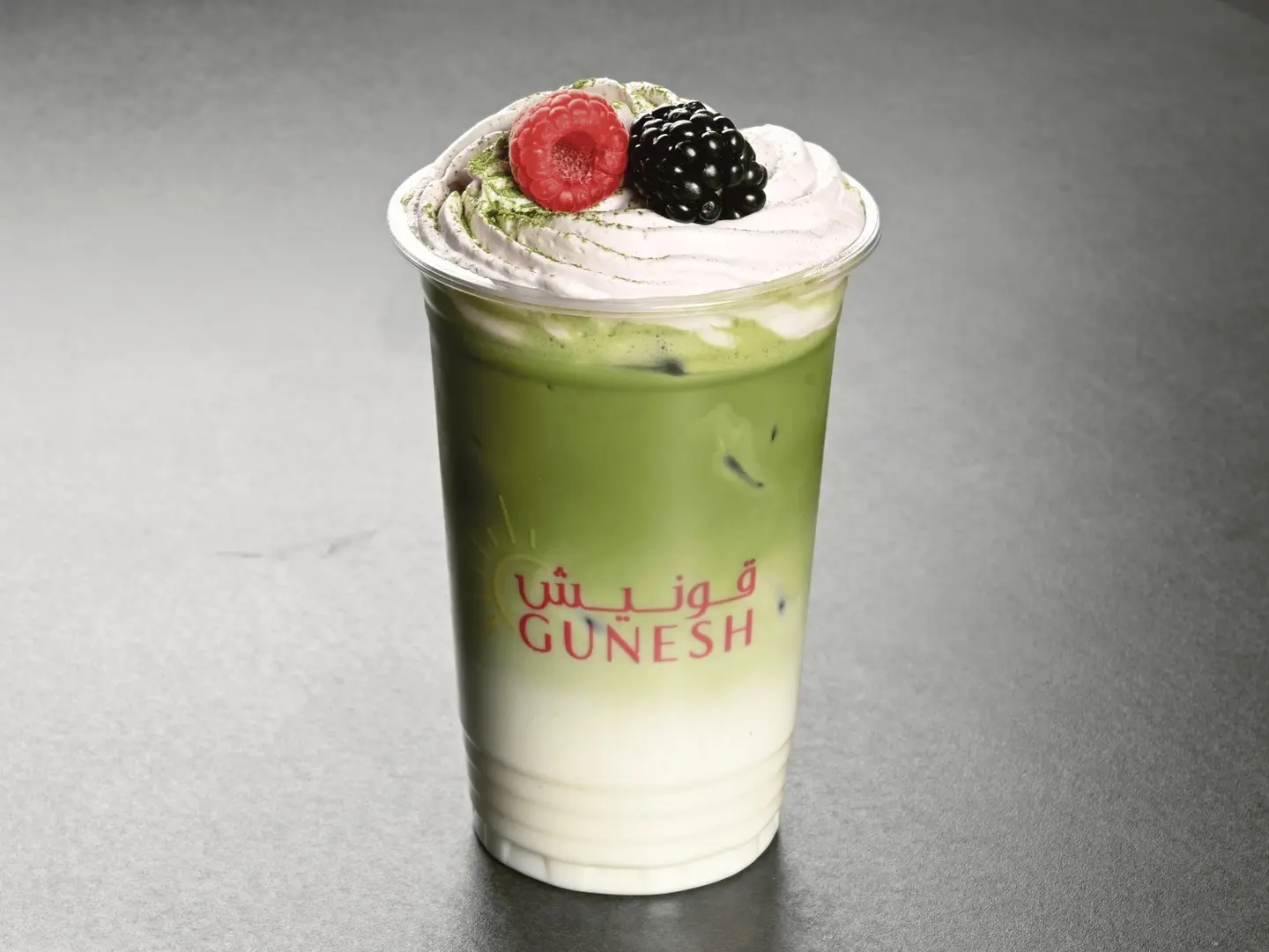 Iced Matcha With Berry Cream