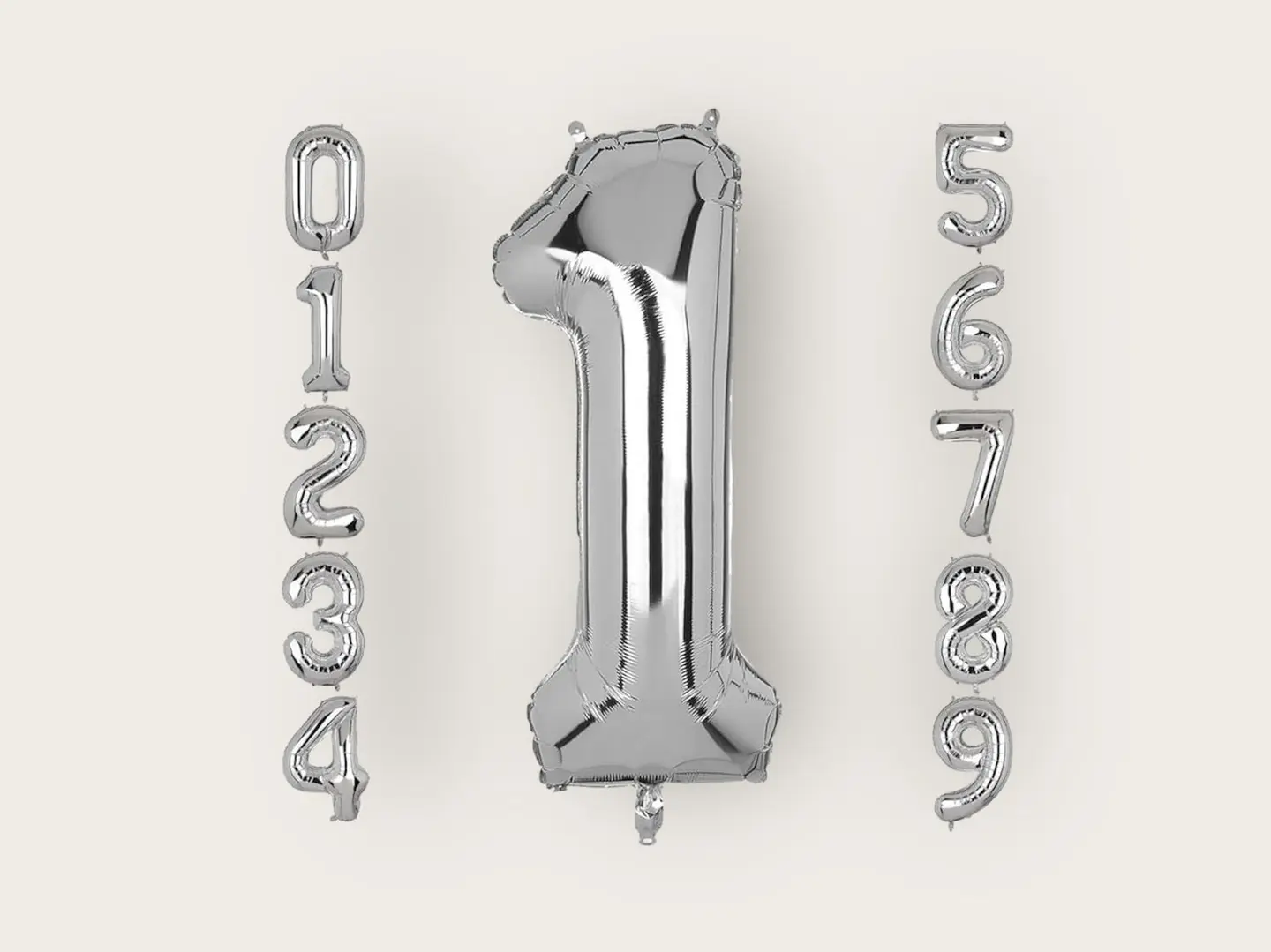 Silver Numbers Ballon