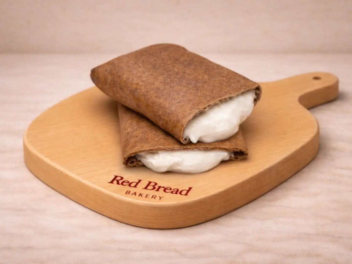 خبز حمر بالتمر والجبنة السائلة