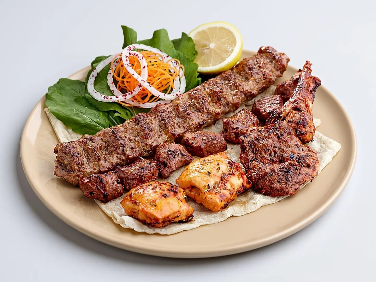 نصف كيلو مشويات مع الأرز
