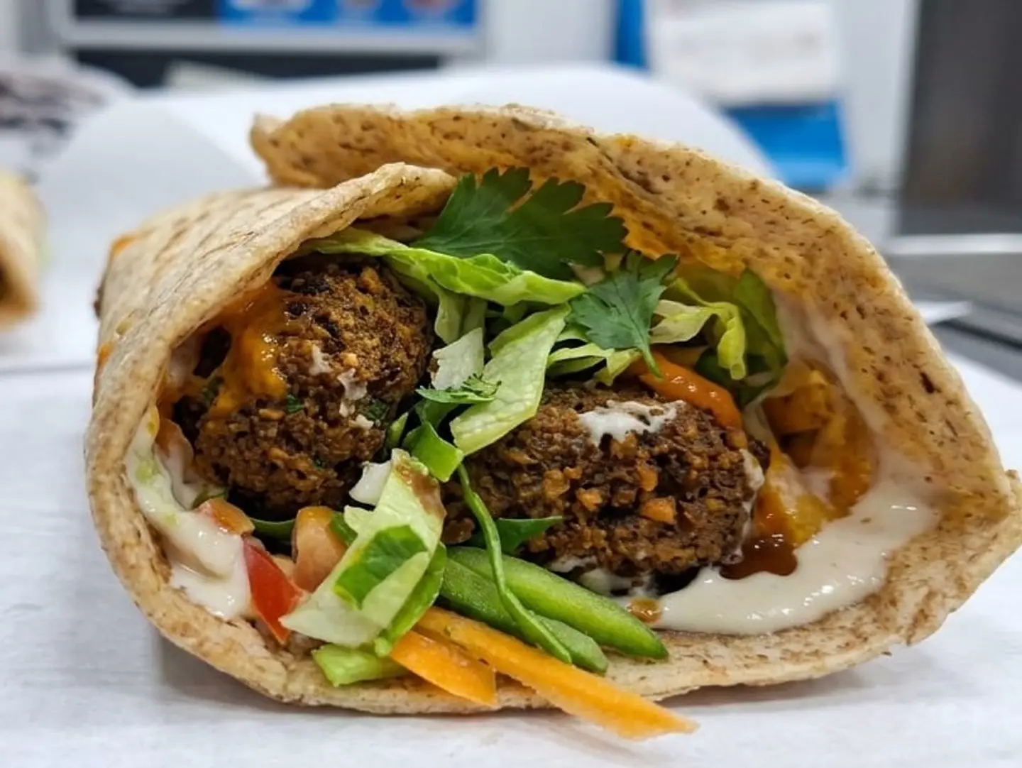 Falafel Chapati With Melted Cheese