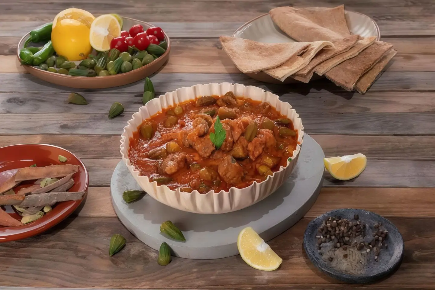 باميه باللحم