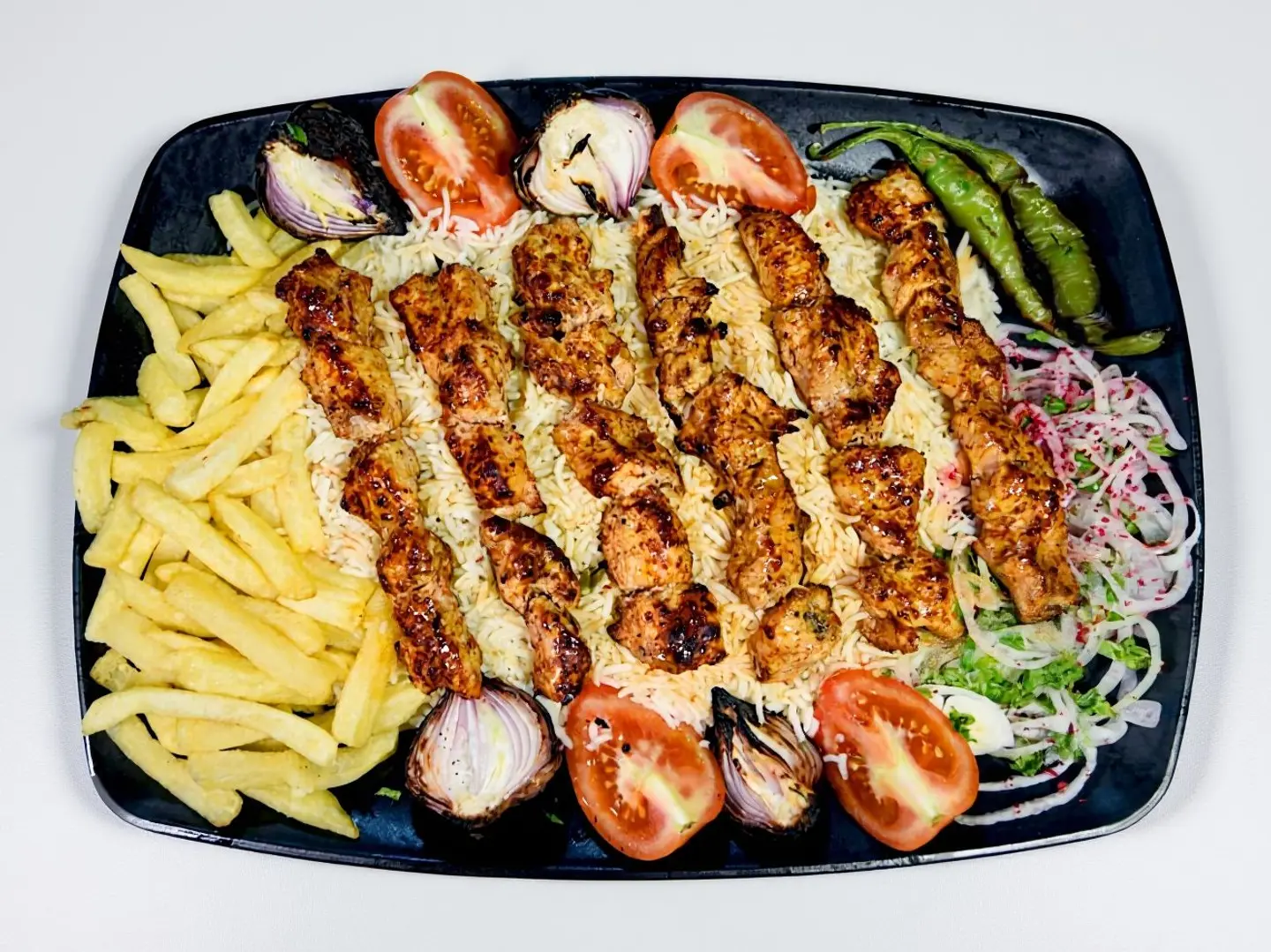 نص كيلو شيش طاووق مع الرز