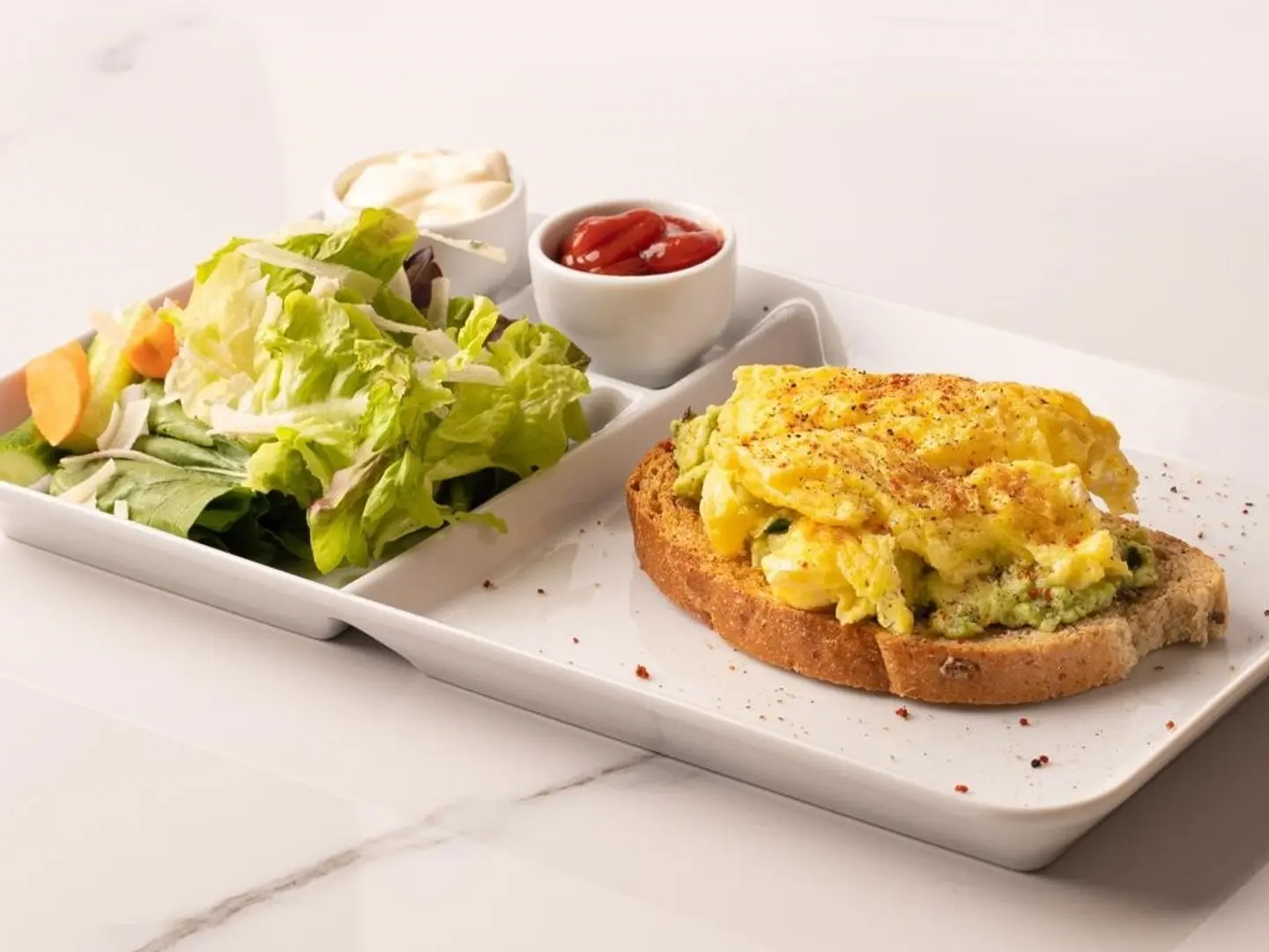 Eggs With Avocado And Sour Dough Bread