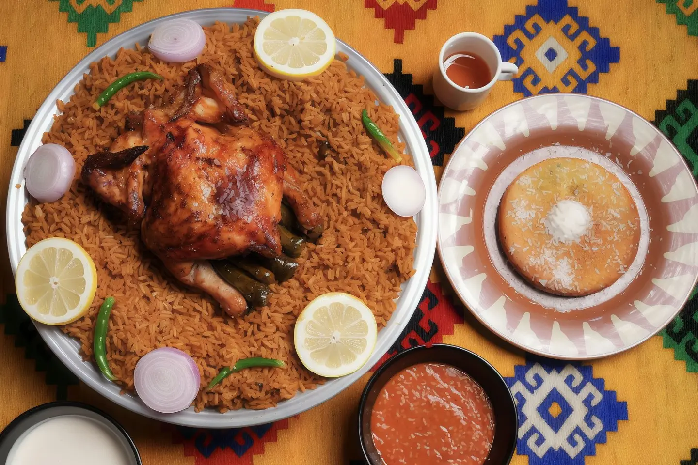 دجاج مشوي محشو بورق العنب مع الكنافة