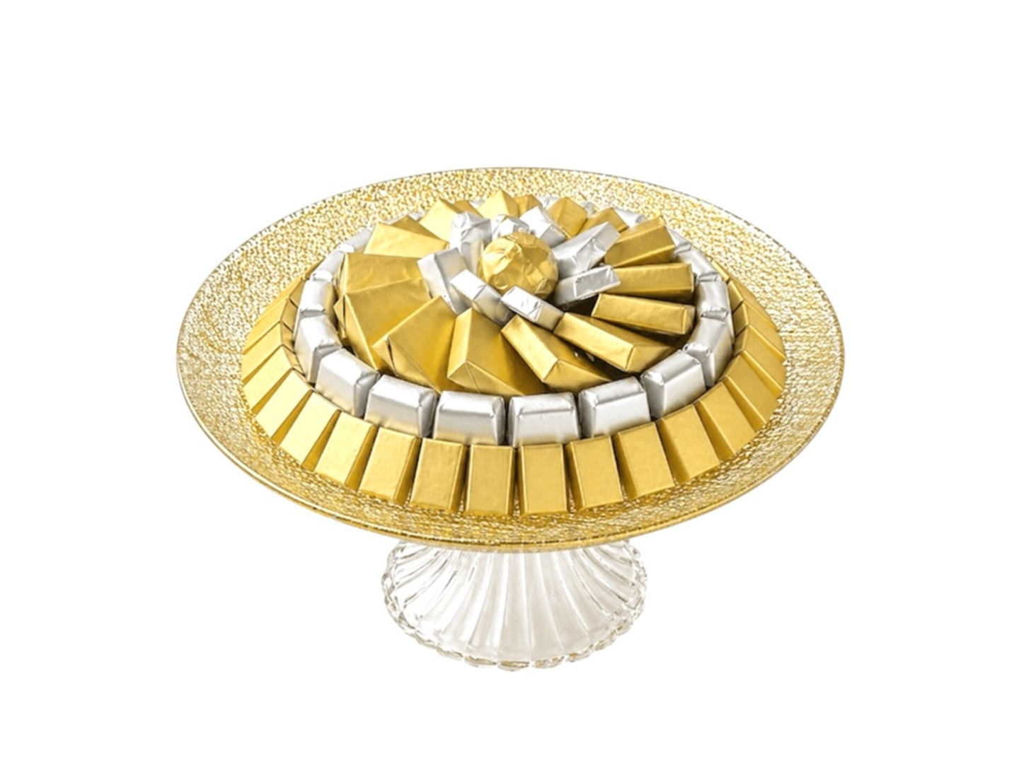 Golden Elegance Round Glass Tray