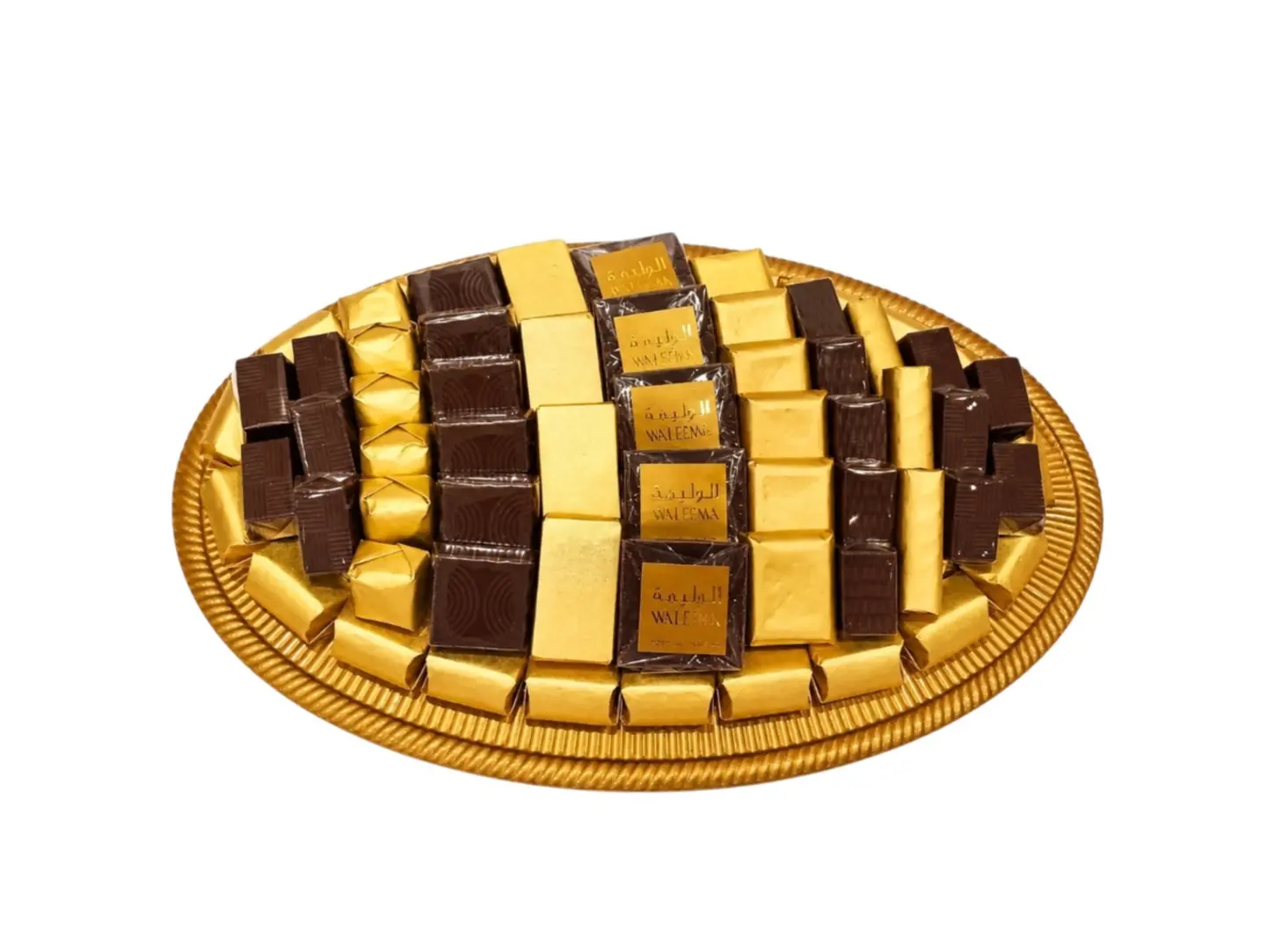 Golden Harmony Oval Tray With Assorted Chocolate