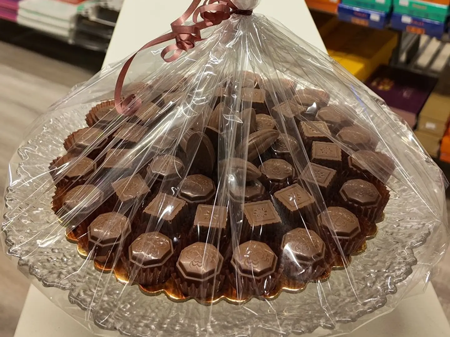 Large Eid Chocolate Glass Tray