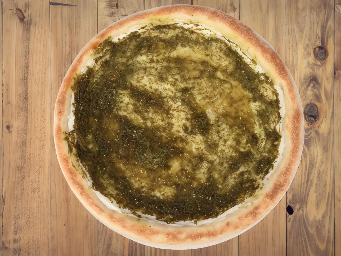 Zaatar And Labneh Pizza With Olive Oil   Medium