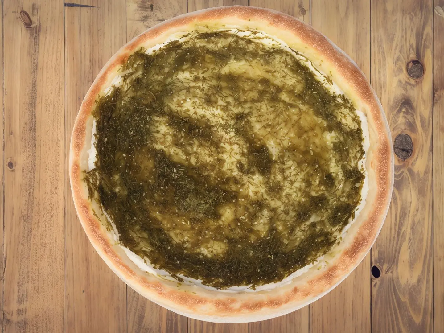 Zaatar And Labneh Pizza With Olive Oil   Large