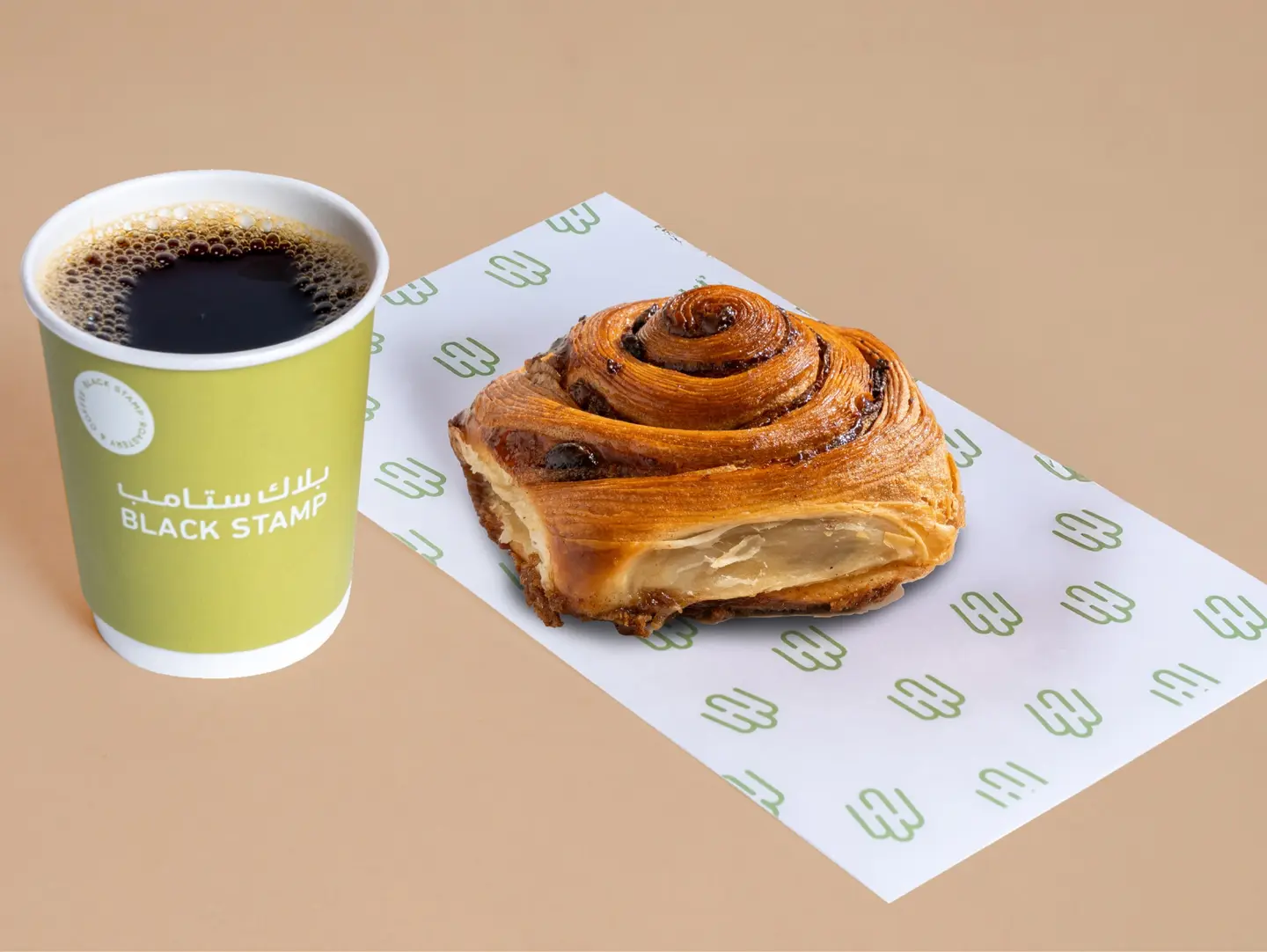 Coffee Of The Day With Cinnamon Bun