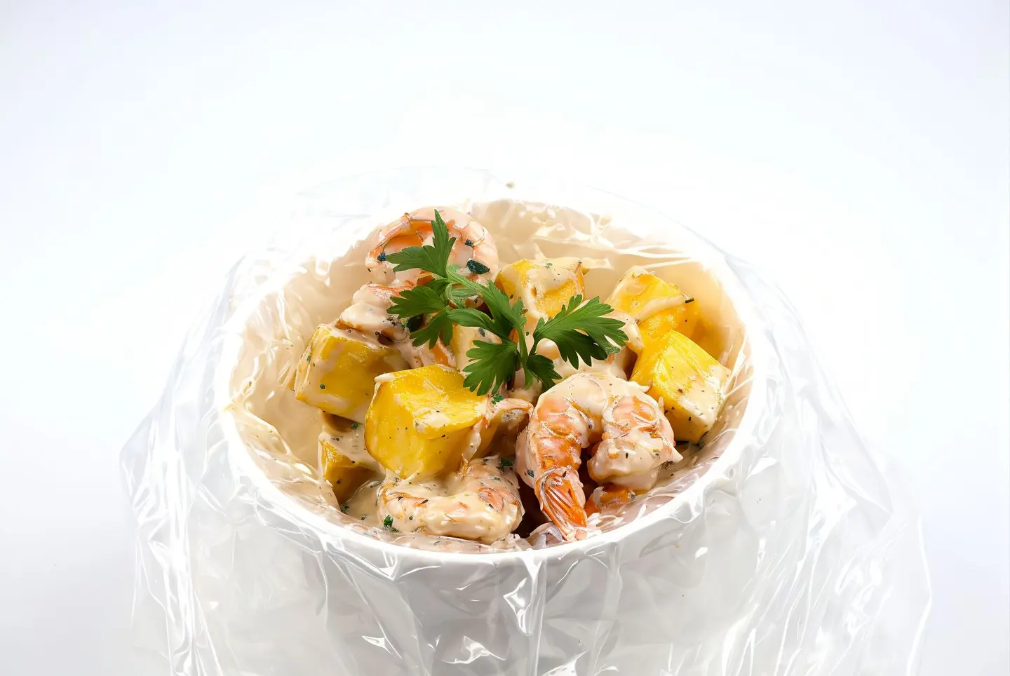 Shrimp With Cream & Cheese & Potatoes