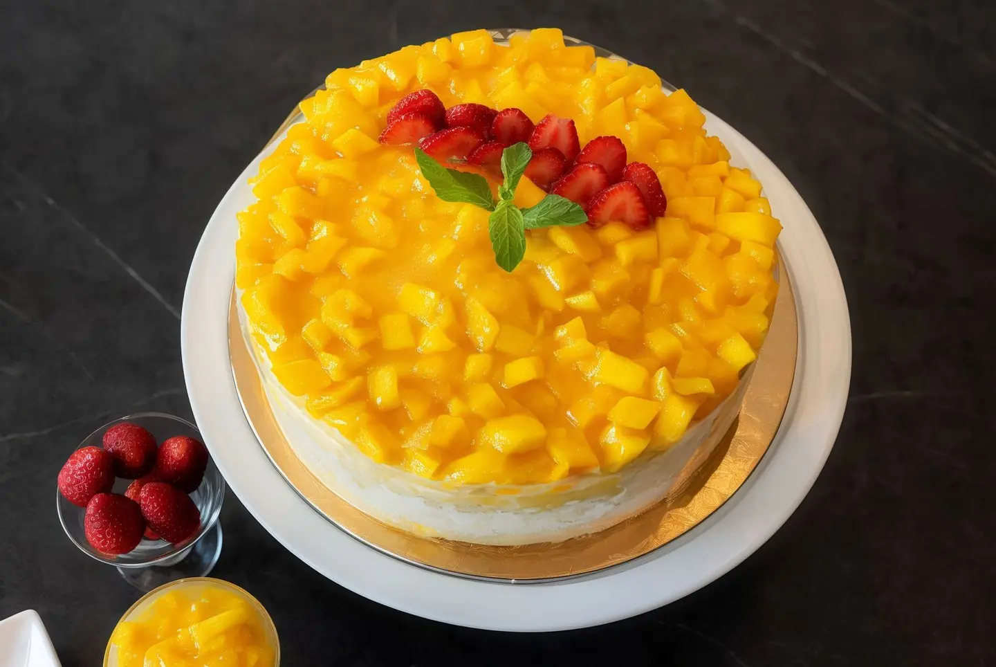 كيكة ايسكريم المانجو كبيرة